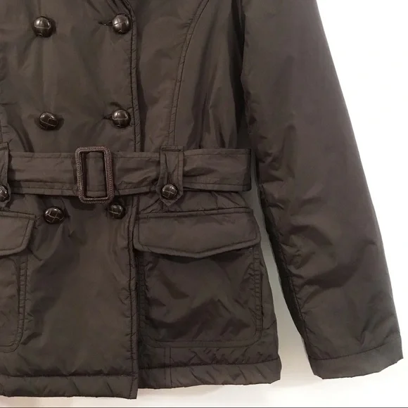 JOIE Faux Fur Belted Puffer Style Jacket Brown - Picture 3 of 10